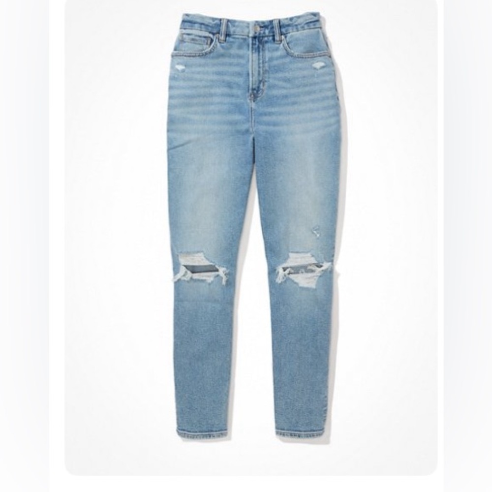 american eagle stretch ripper curvy mom jeans